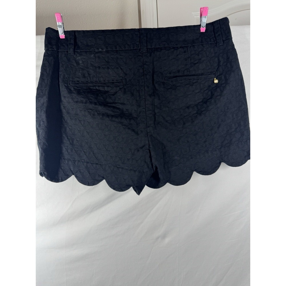 Crown & Ivy Black Scalloped Eyelet Shorts | Preppy Summer Tailored Shorts Sz 8 - Picture 6 of 7